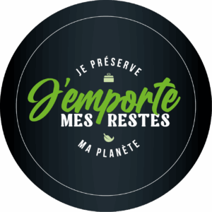 Vitrophanie professionnelle pour promouvoir la doggy bag française j'emporte mes restes