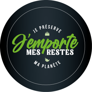 Vitrophanie professionnelle pour promouvoir la doggy bag française j'emporte mes restes